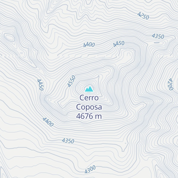 Map of Cerro Coposa