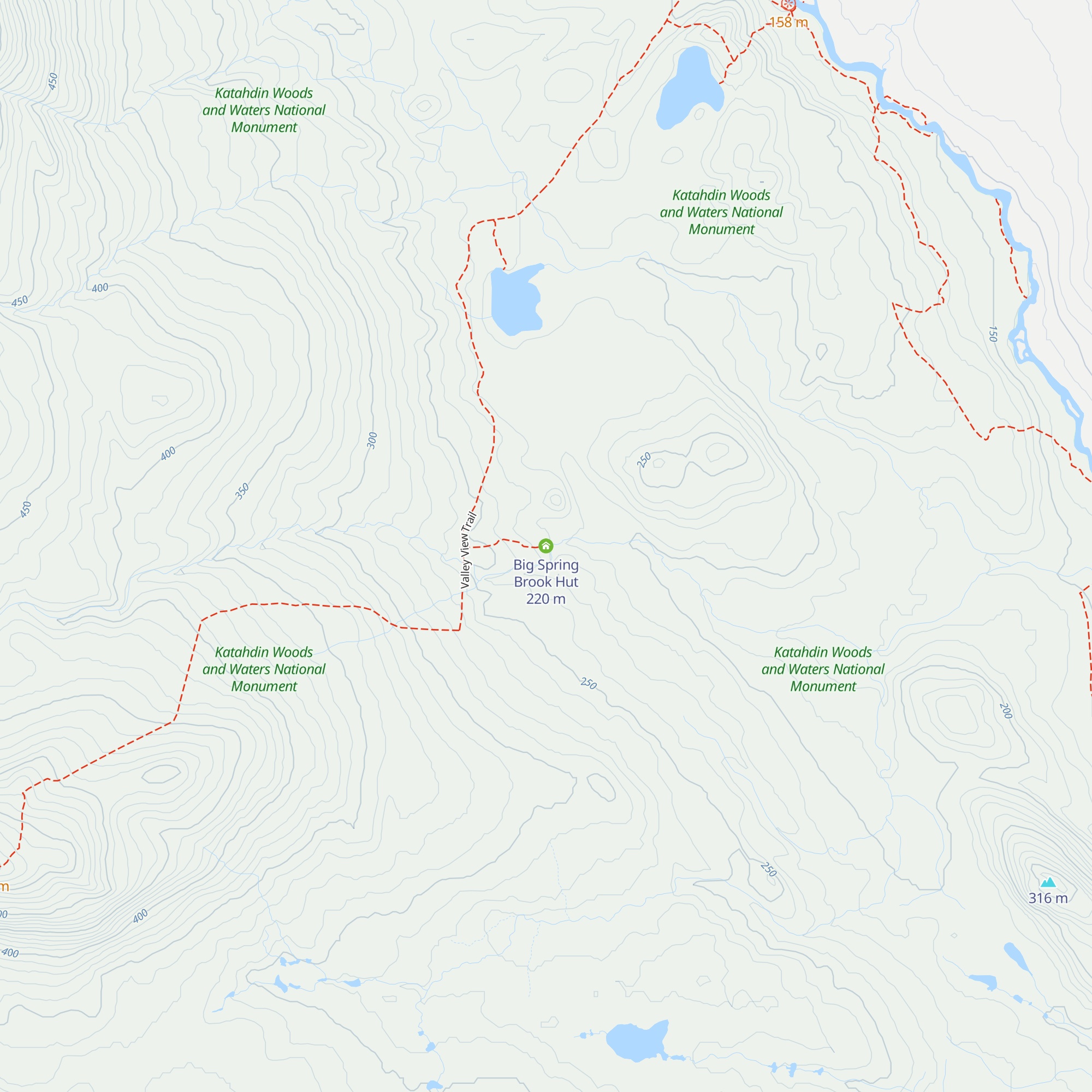 Big Spring Brook Hut map