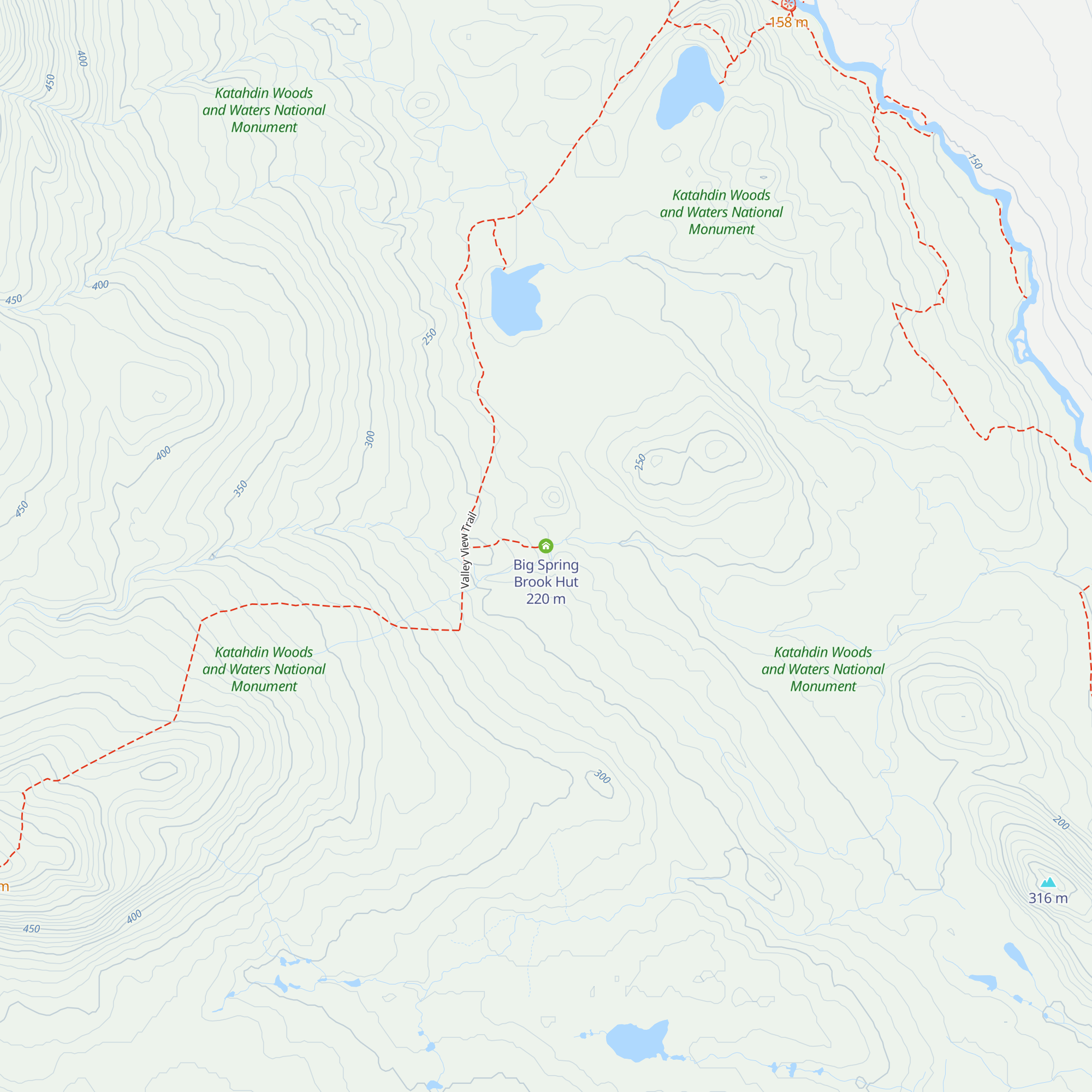 Big Spring Brook Hut map
