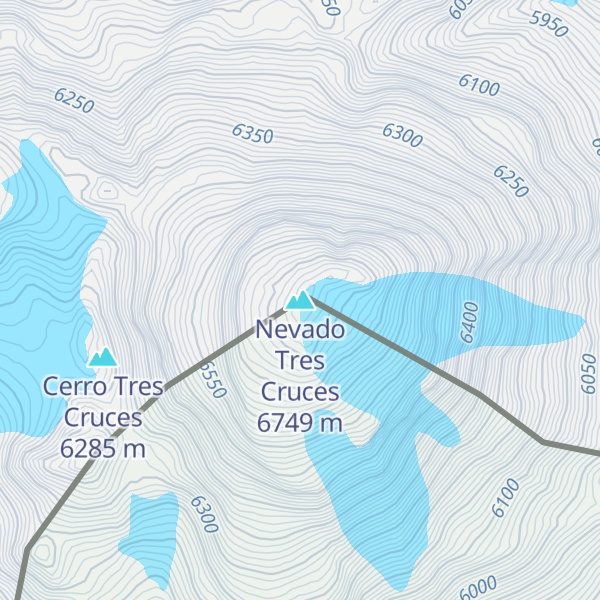 Map of Nevado Tres Cruces