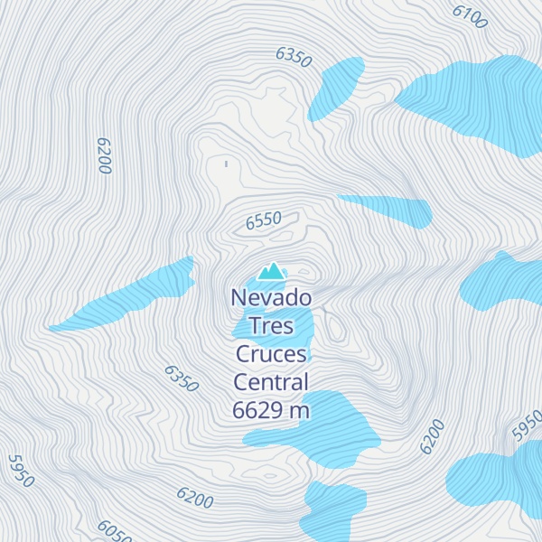 Map of Nevado Tres Cruces Central