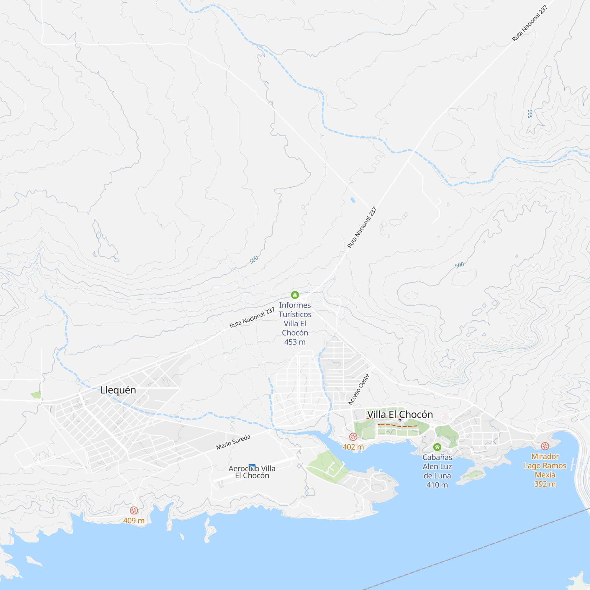 Informes Turísticos Villa El Chocón map