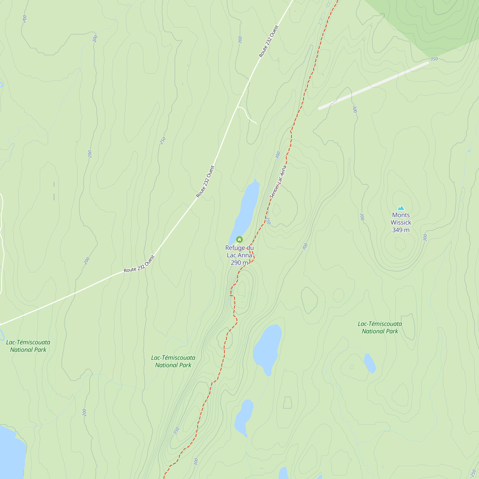 Refuge du Lac Anna map