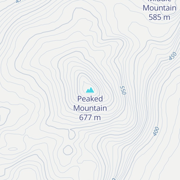 Map of Peaked Mountain