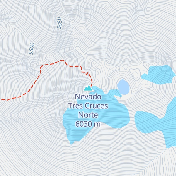 Map of Nevado Tres Cruces Norte