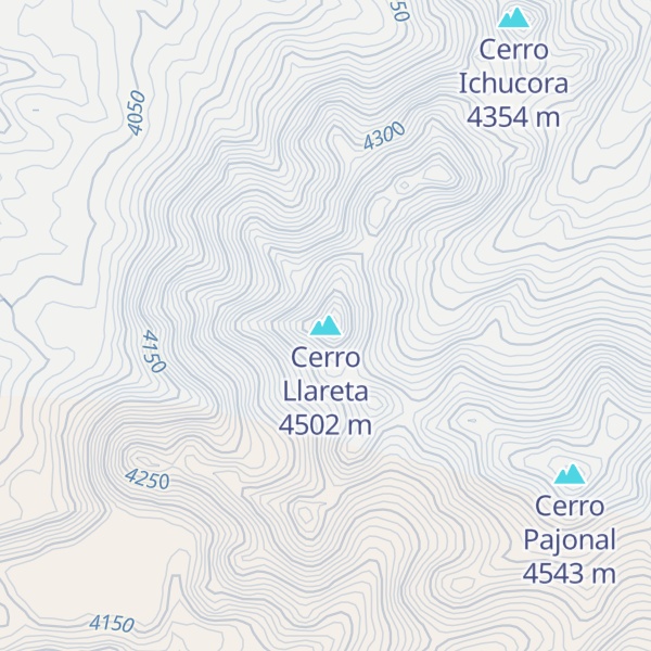 Map of Cerro Llareta