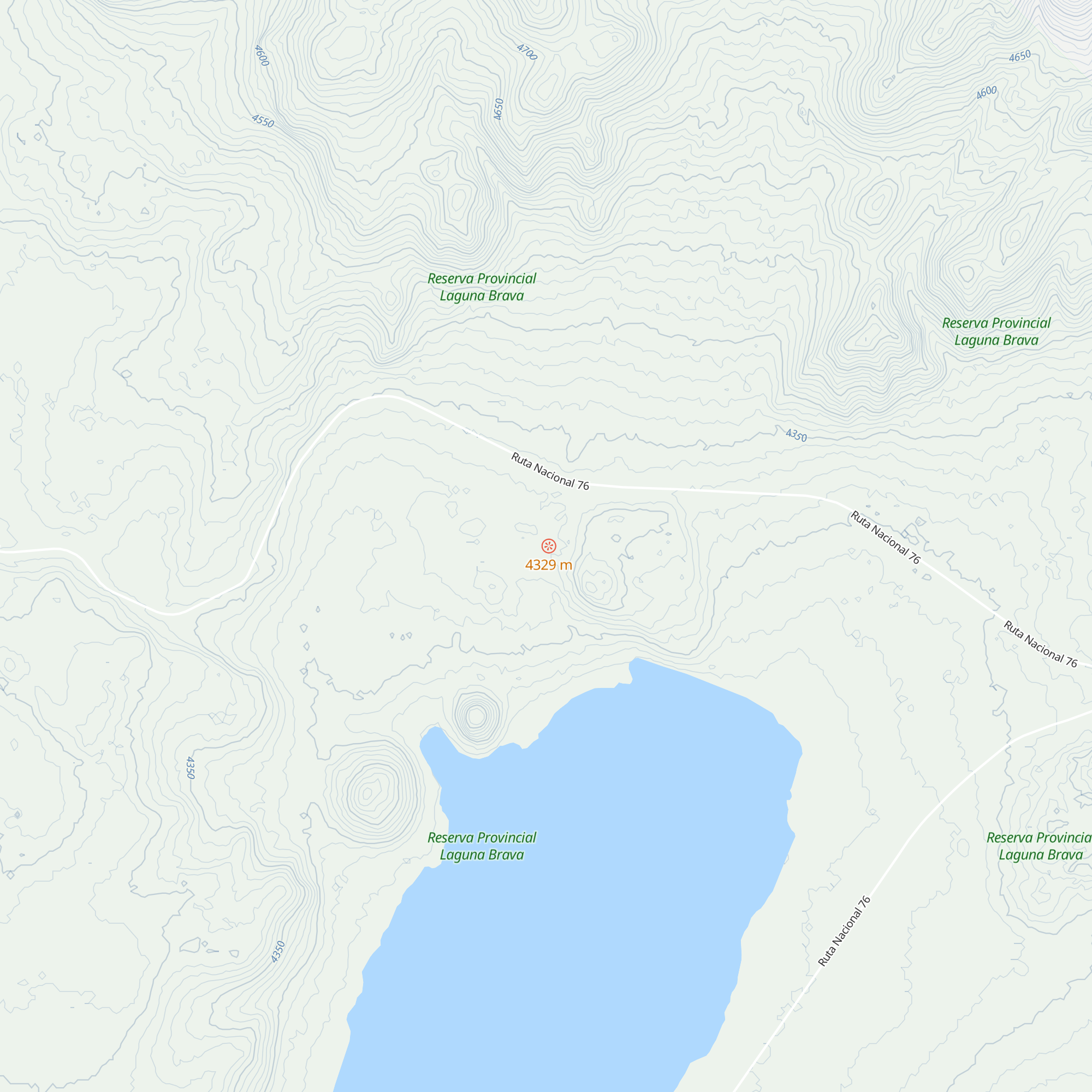 Refugio Laguna Brava map