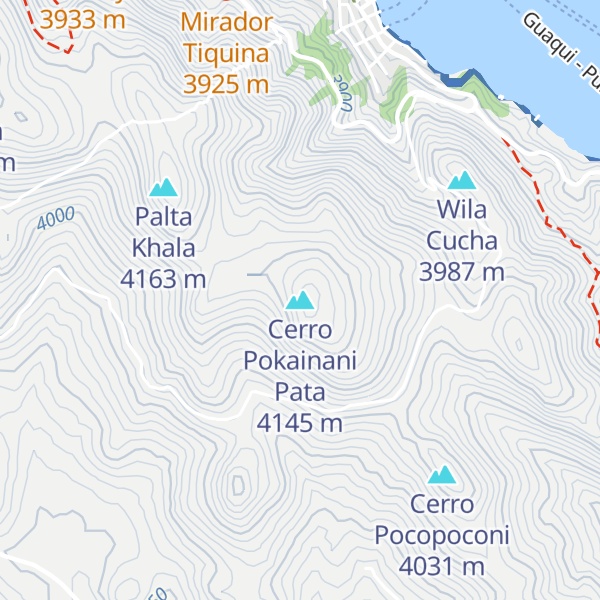 Map of Cerro Pokainani Pata