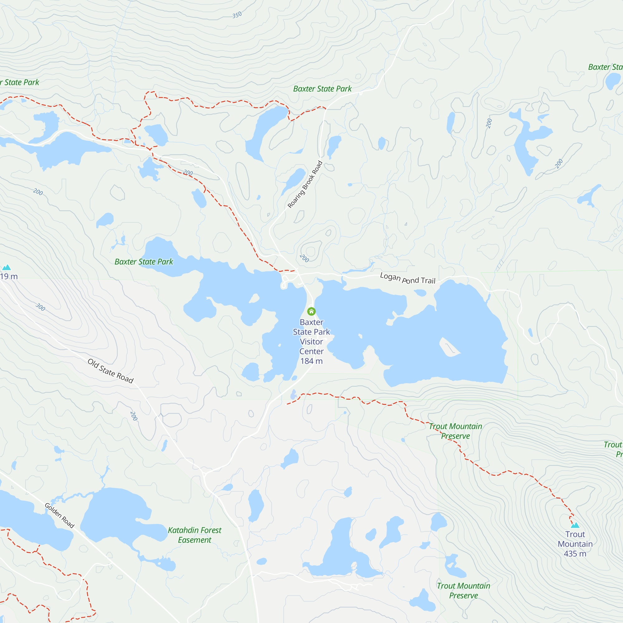 Baxter State Park Visitor Center map