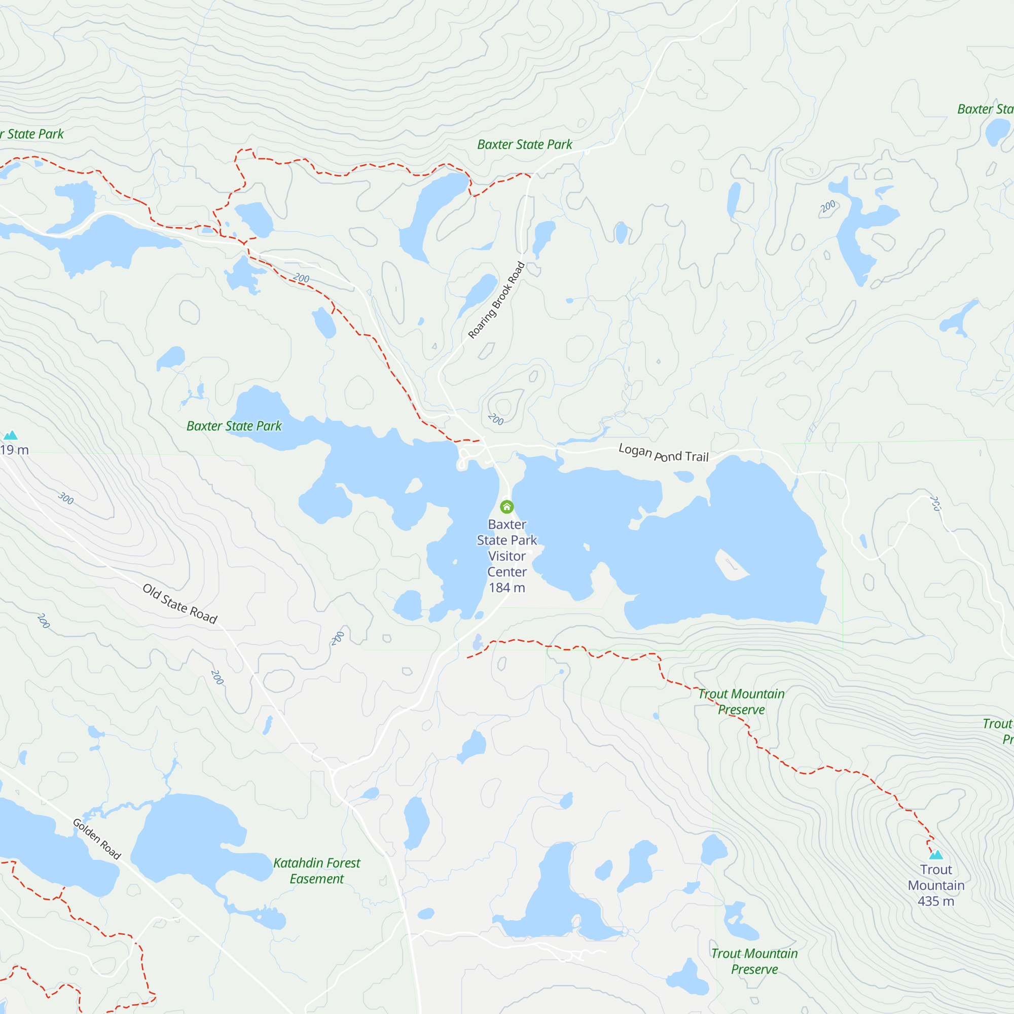 Baxter State Park Visitor Center map