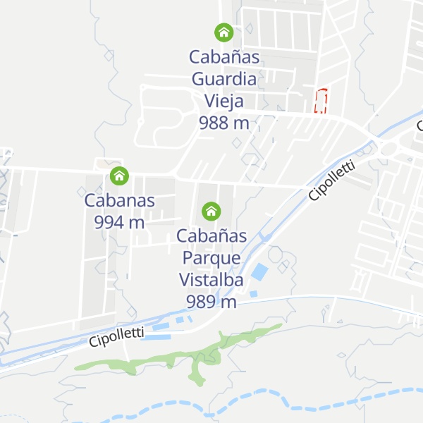 Map of Cabañas Parque Vistalba