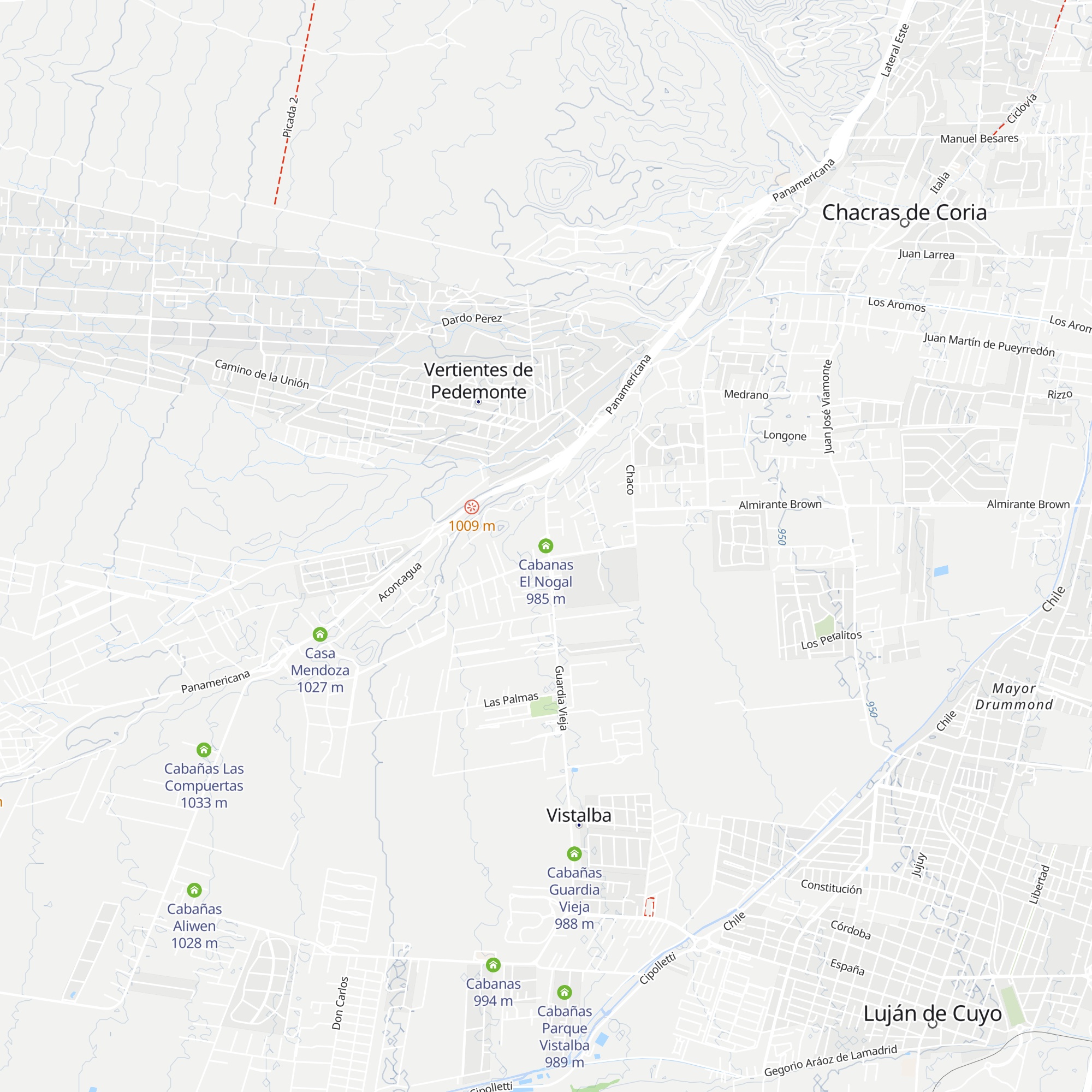 Cabanas El Nogal map