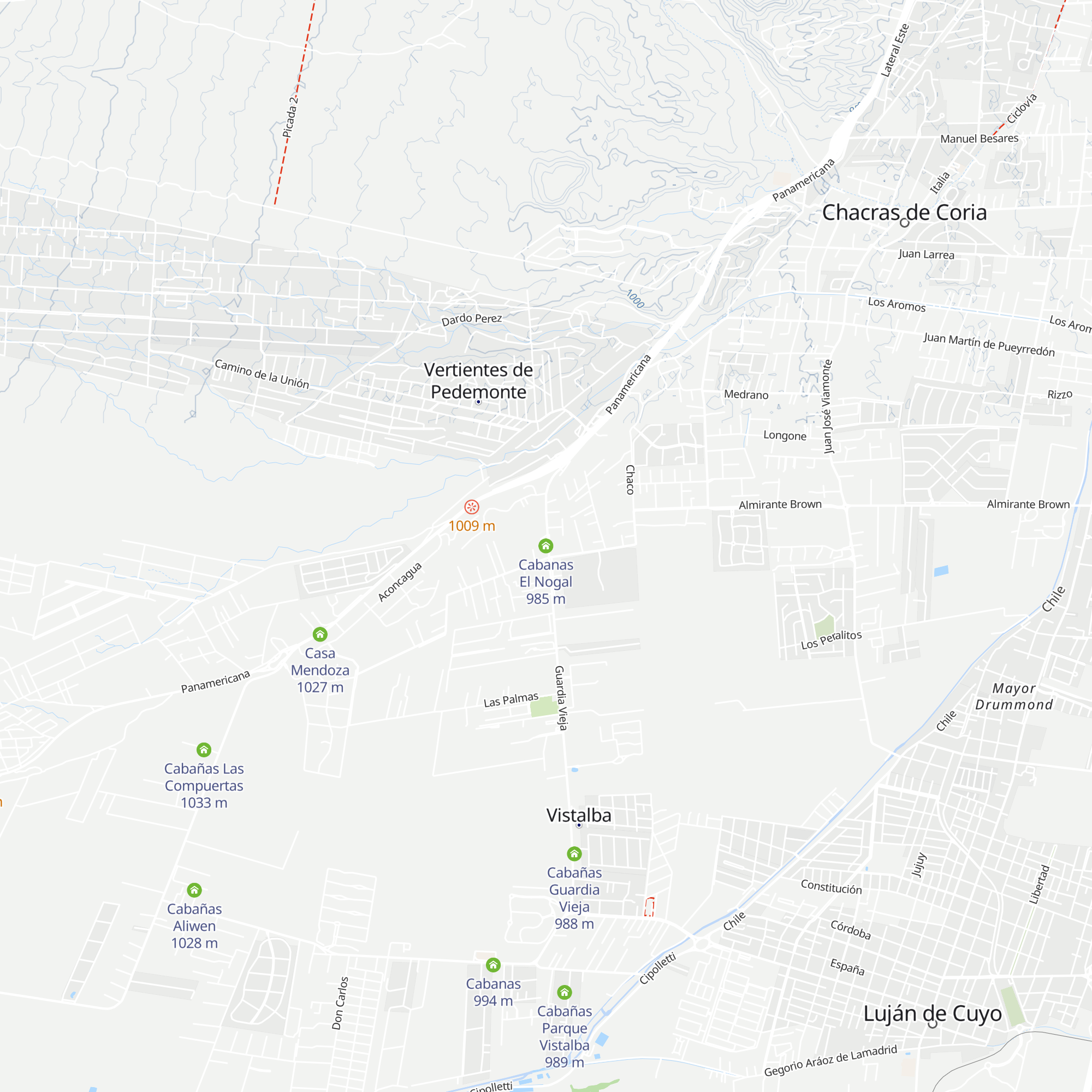 Cabanas El Nogal map