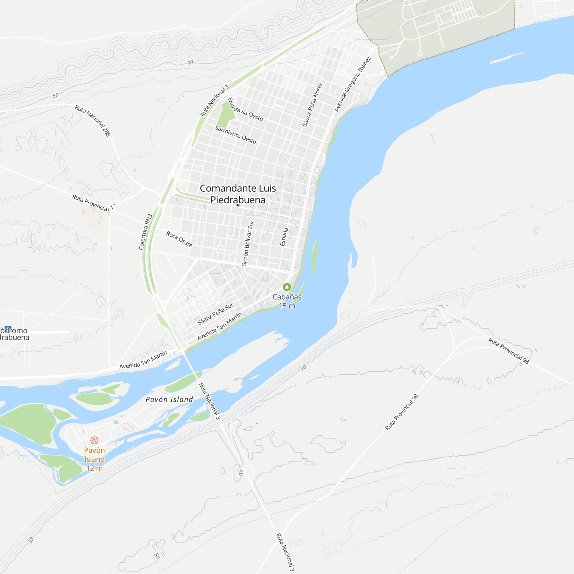 Cabañas map