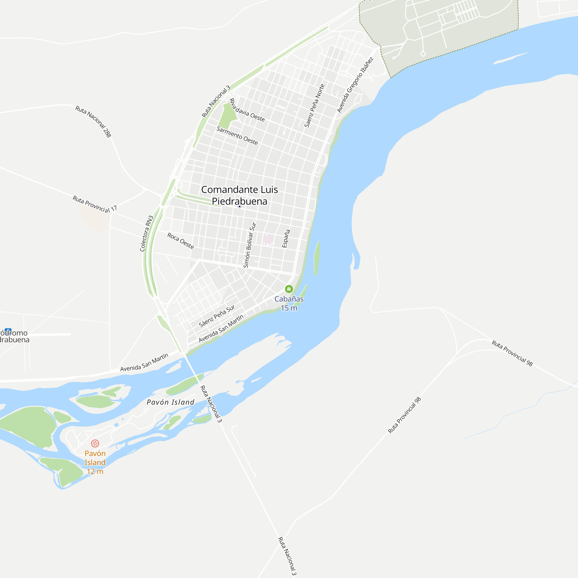 Cabañas map