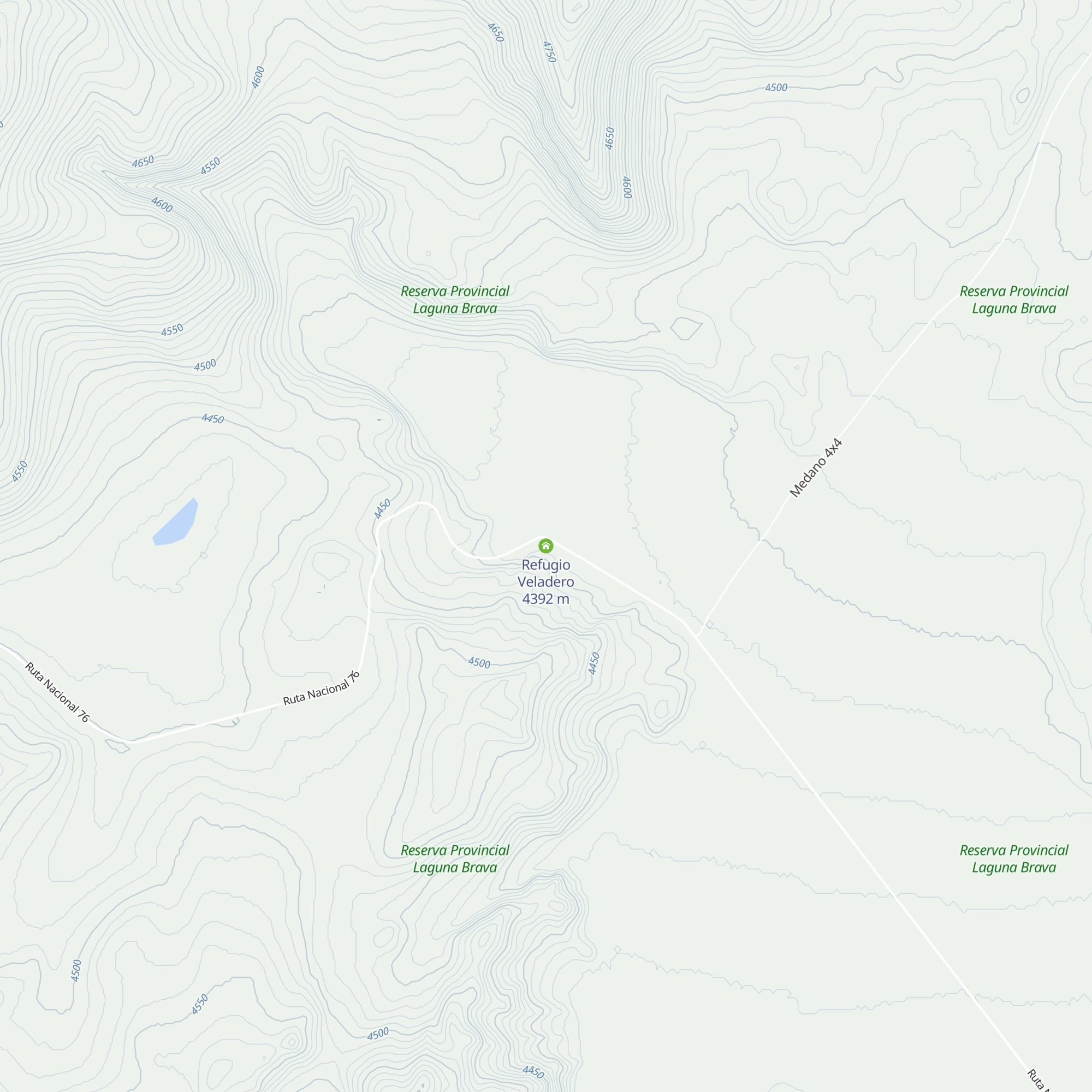 Refugio Veladero map