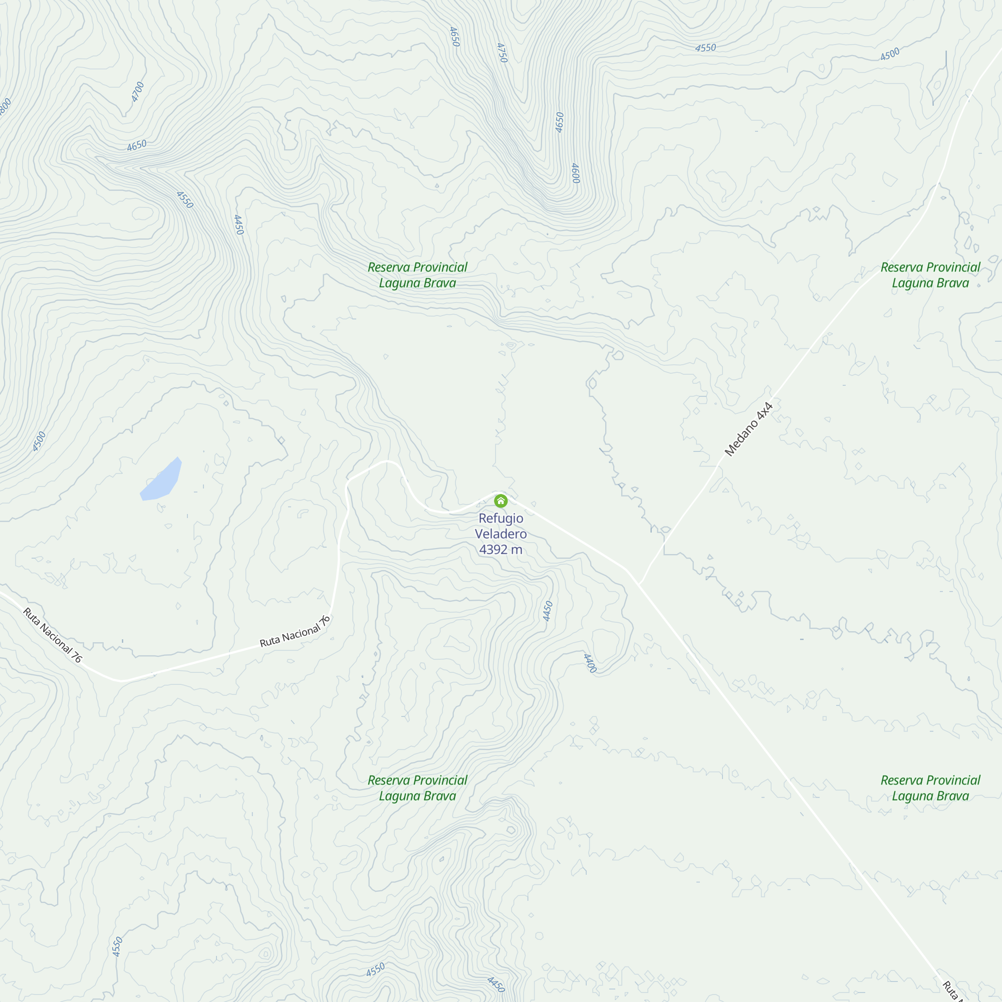 Refugio Veladero map