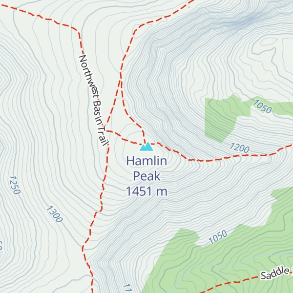 Map of Hamlin Peak