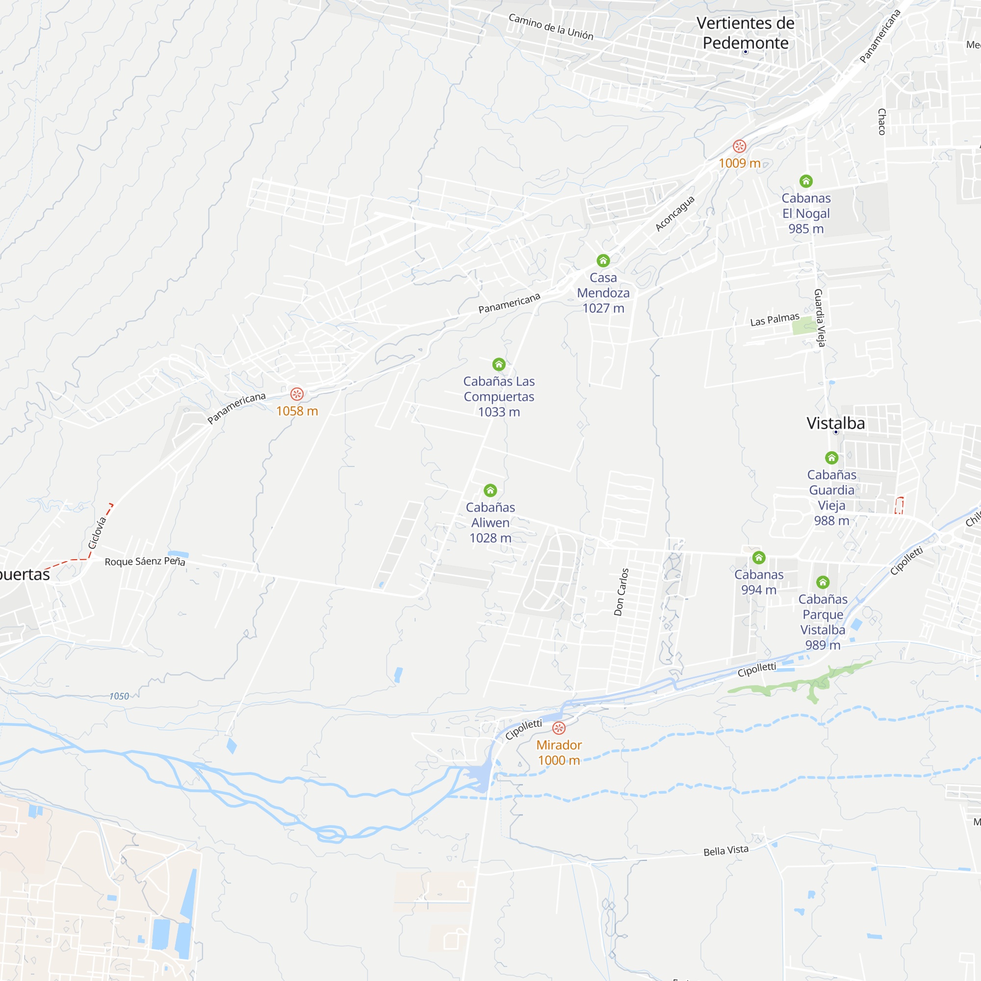 Cabañas Aliwen map