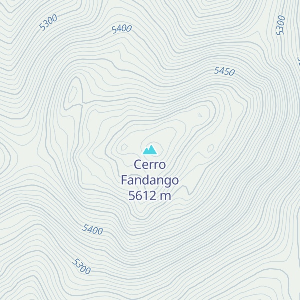 Map of Cerro Fandango