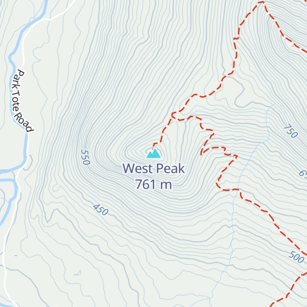 Map of West Peak