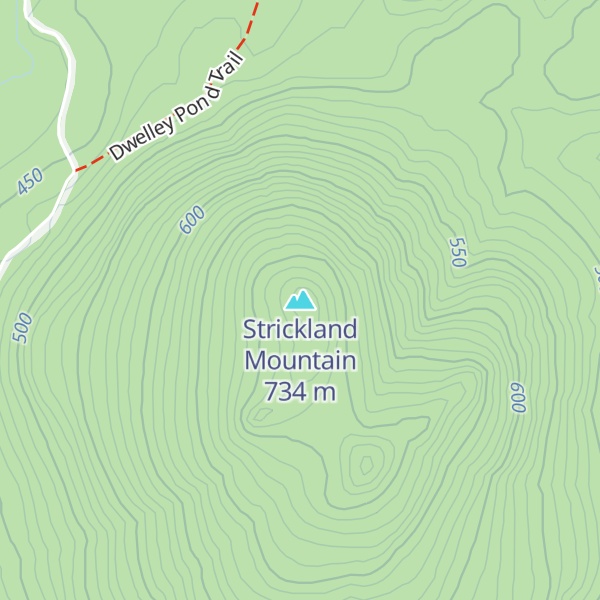 Map of Strickland Mountain