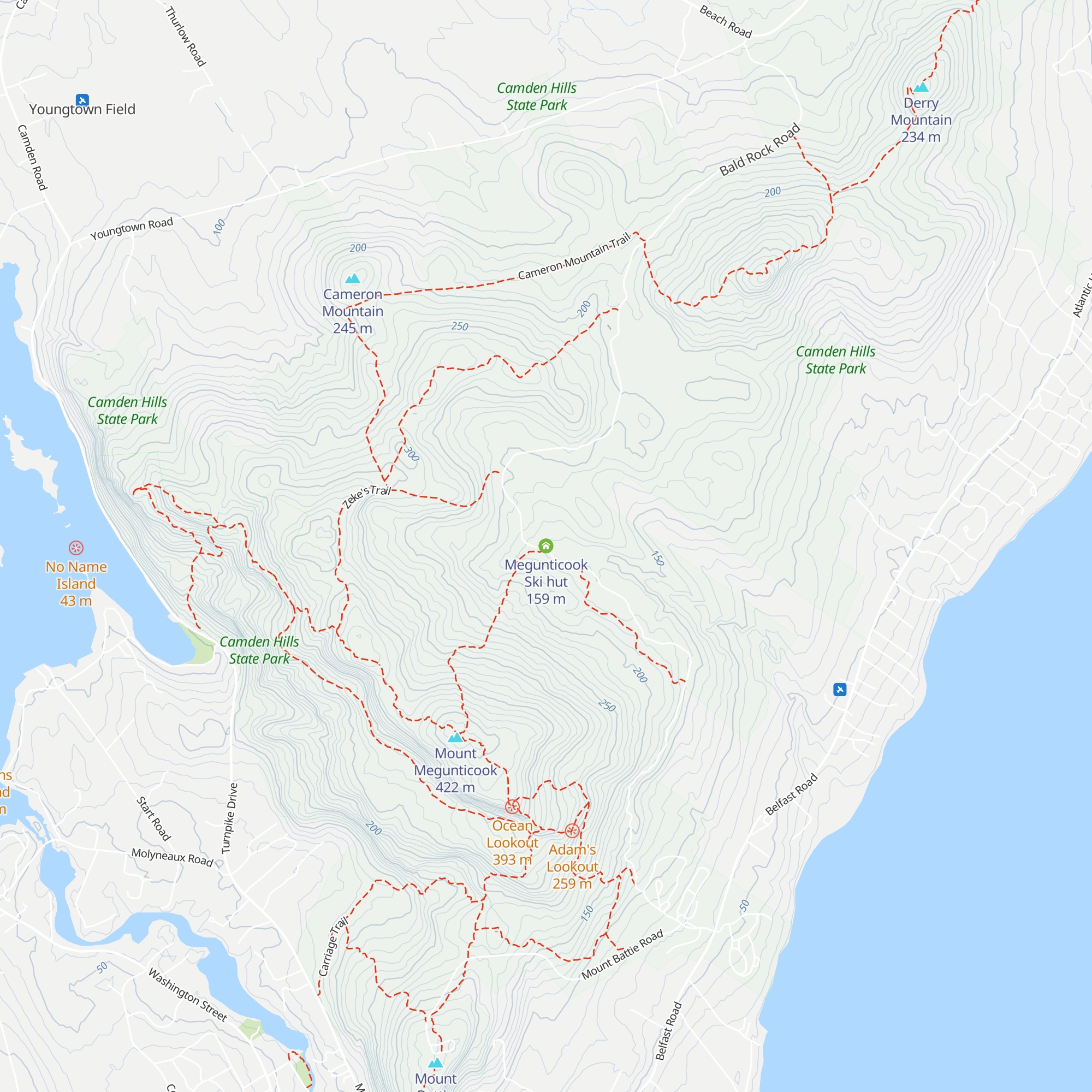 Megunticook Ski hut map