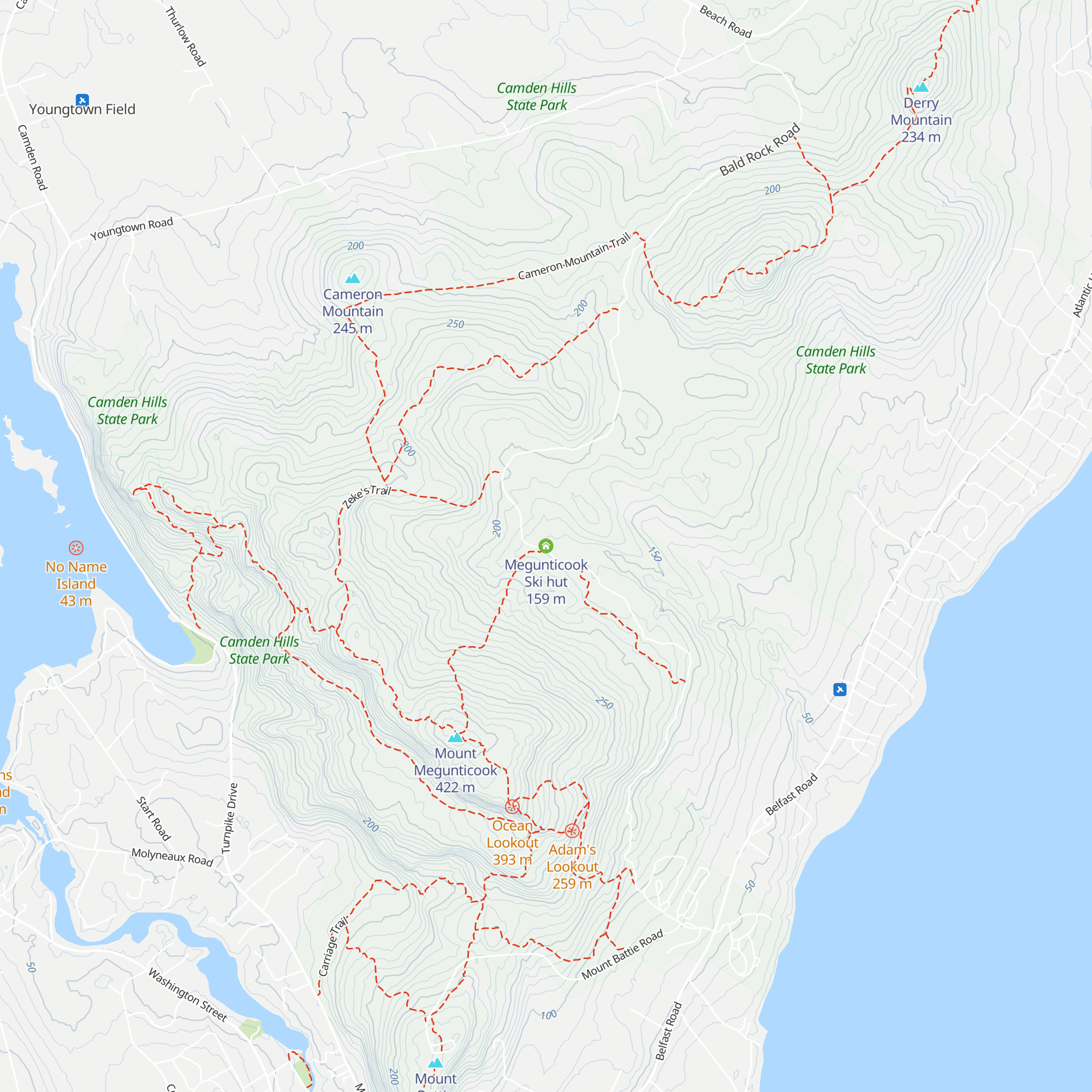 Megunticook Ski hut map