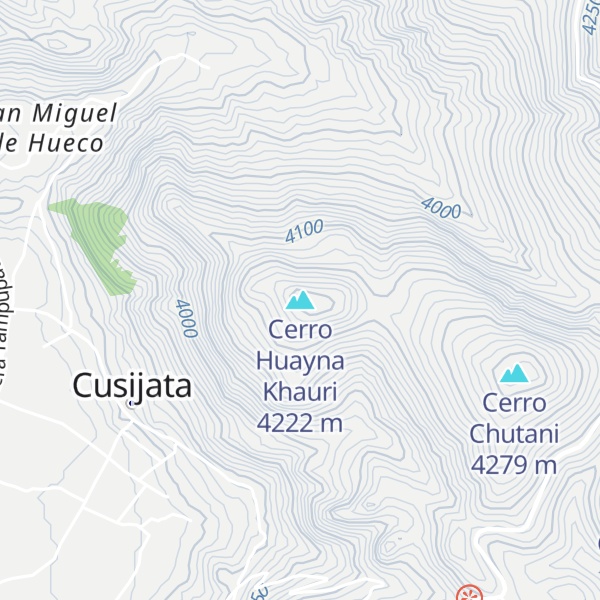 Map of Cerro Huayna Khauri