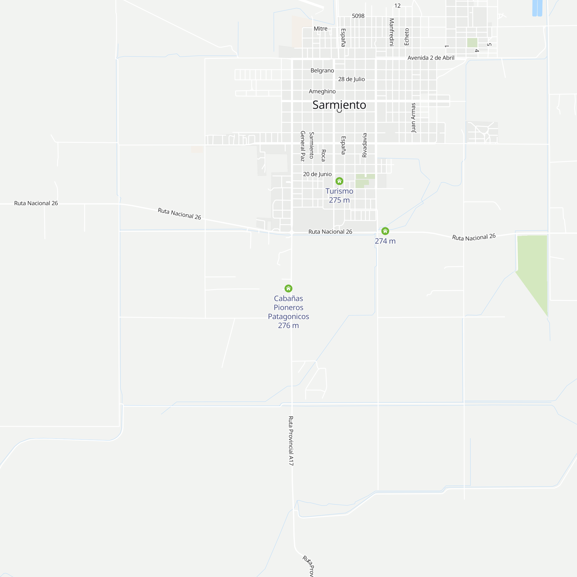Cabañas Pioneros Patagonicos map