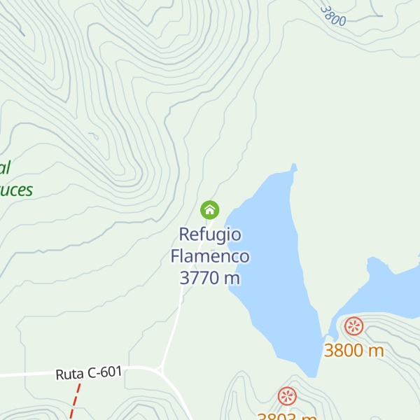 Map of Refugio Flamenco