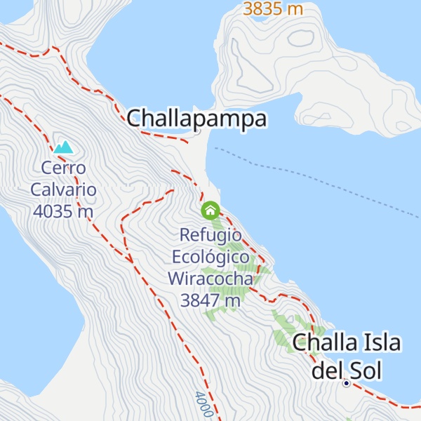 Map of Refugio Ecológico Wiracocha