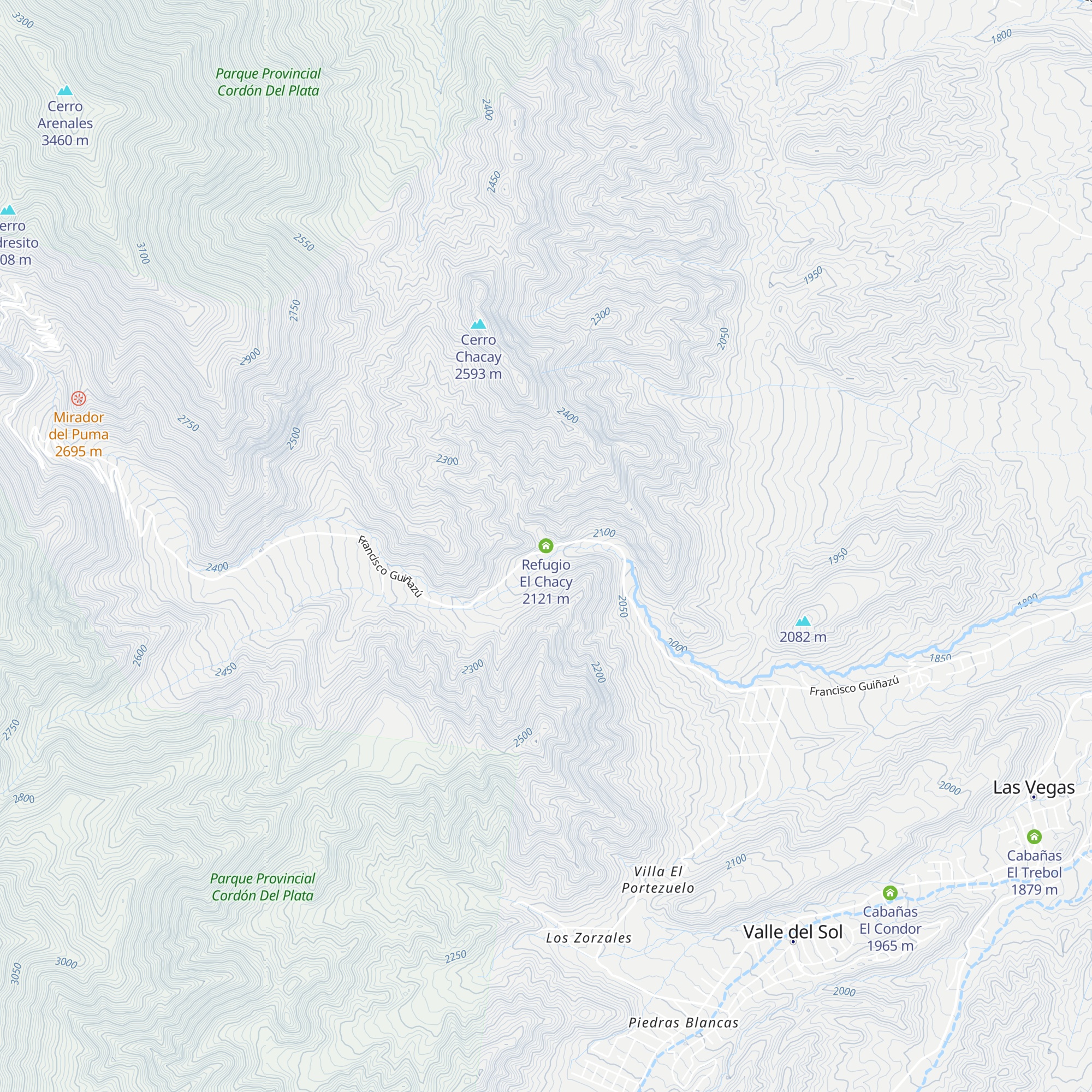 Refugio El Chacy map