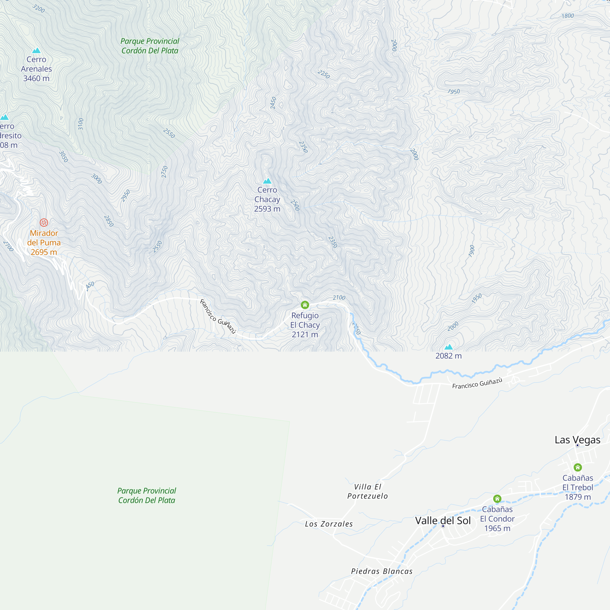 Refugio El Chacy map