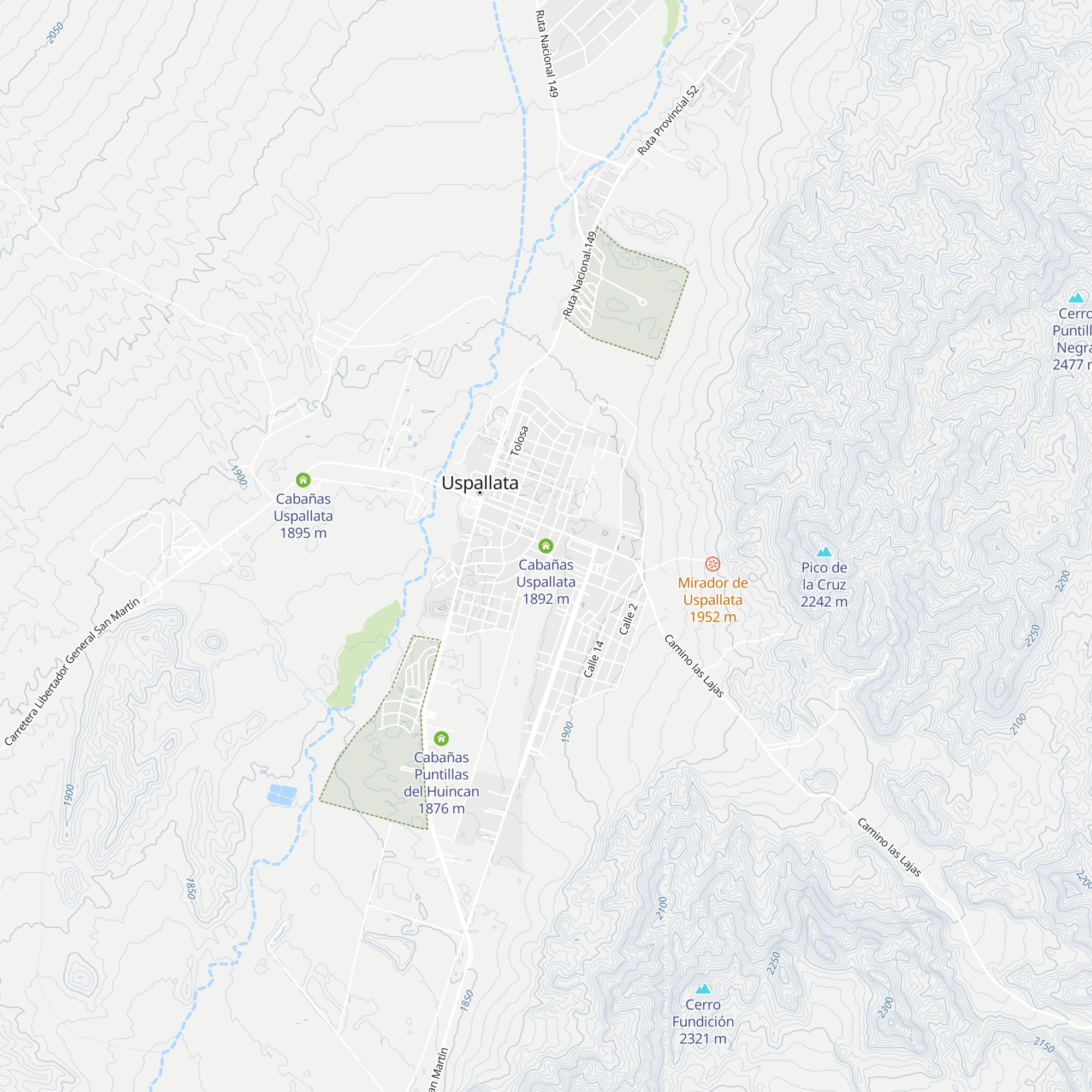 Cabañas Uspallata map