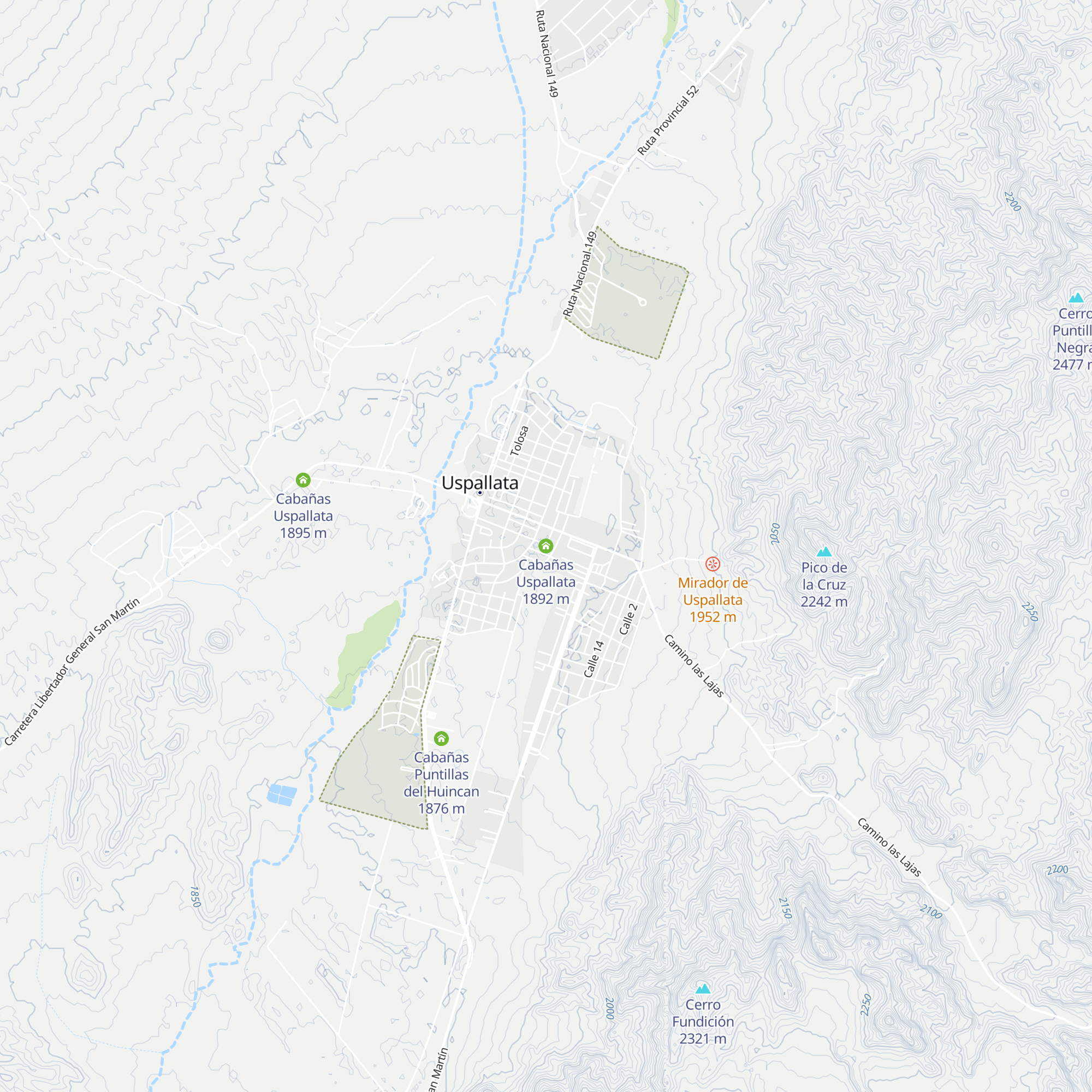 Cabañas Uspallata map