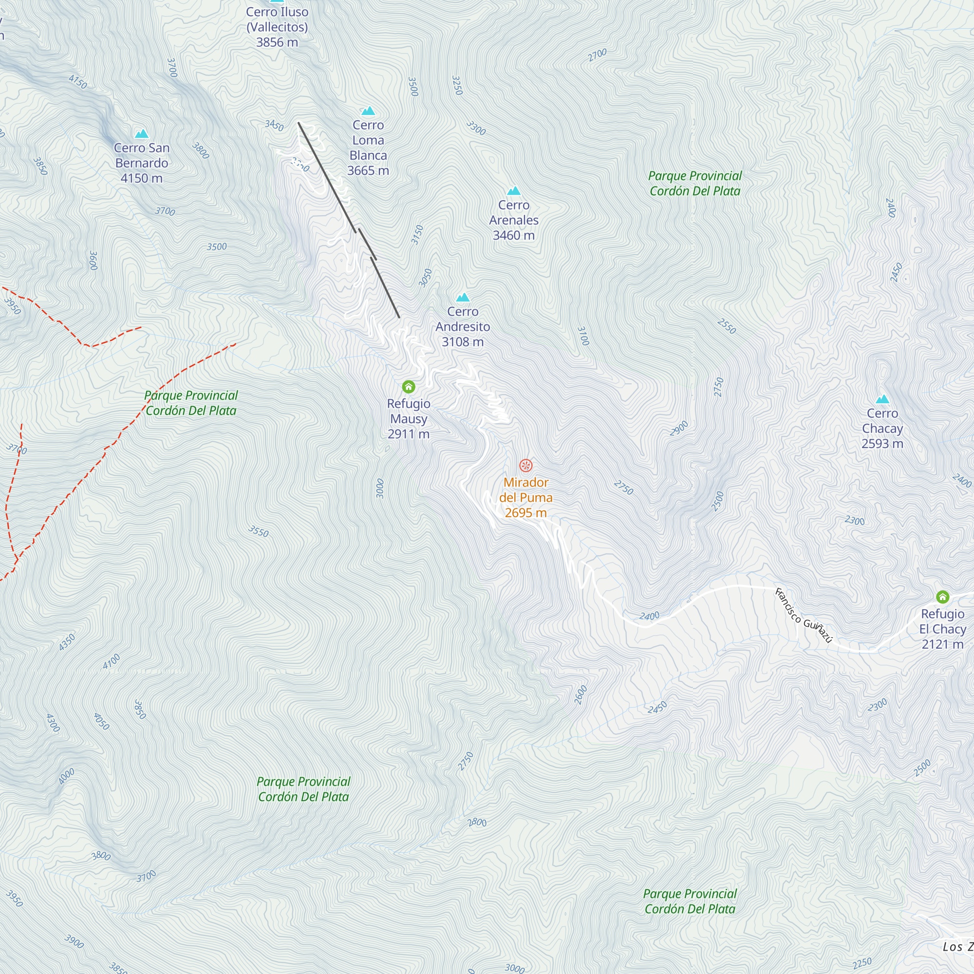 Refugio San Antonio map