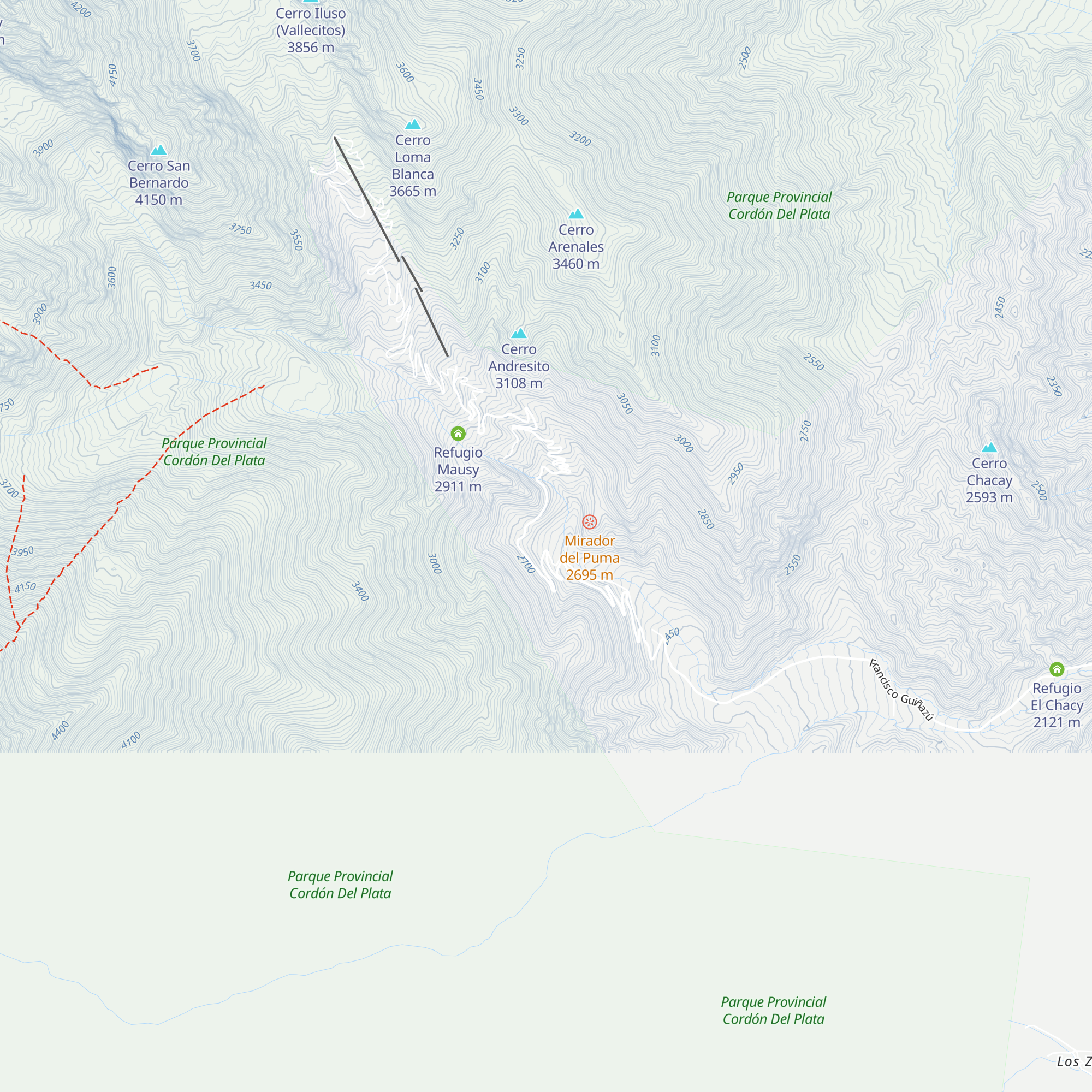 Refugio San Antonio map