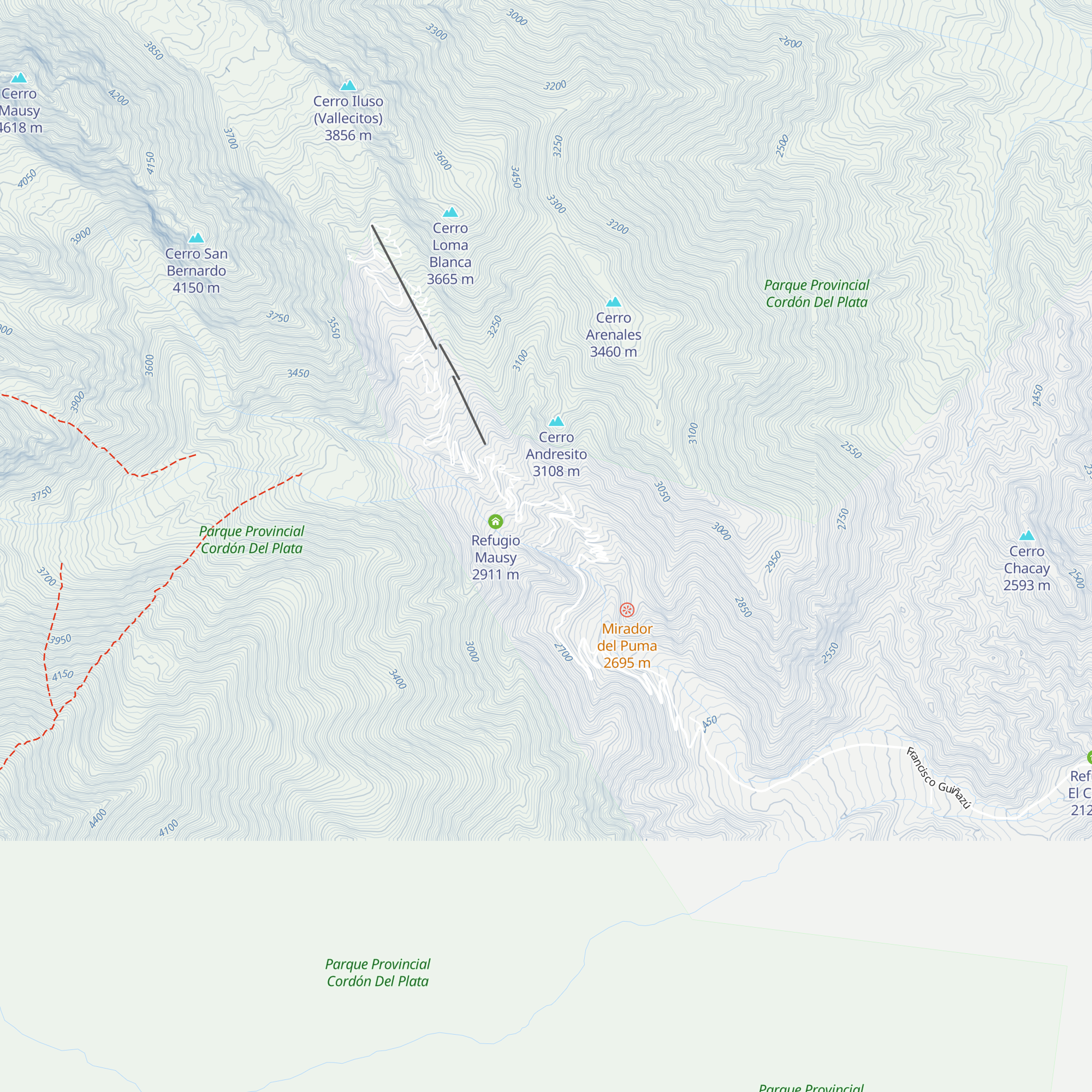 Refugio San Bernardo map