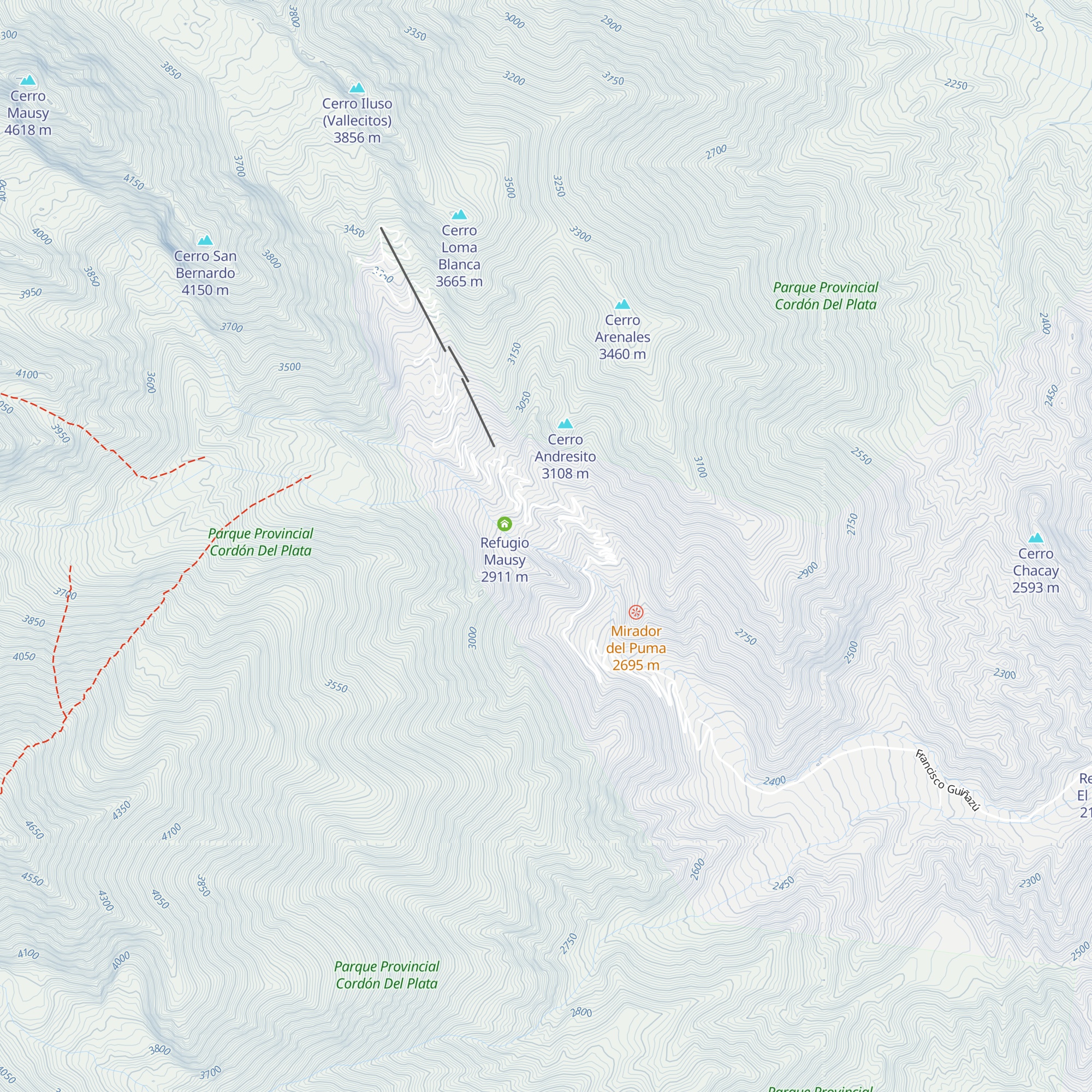 Refugio UNCuyo map
