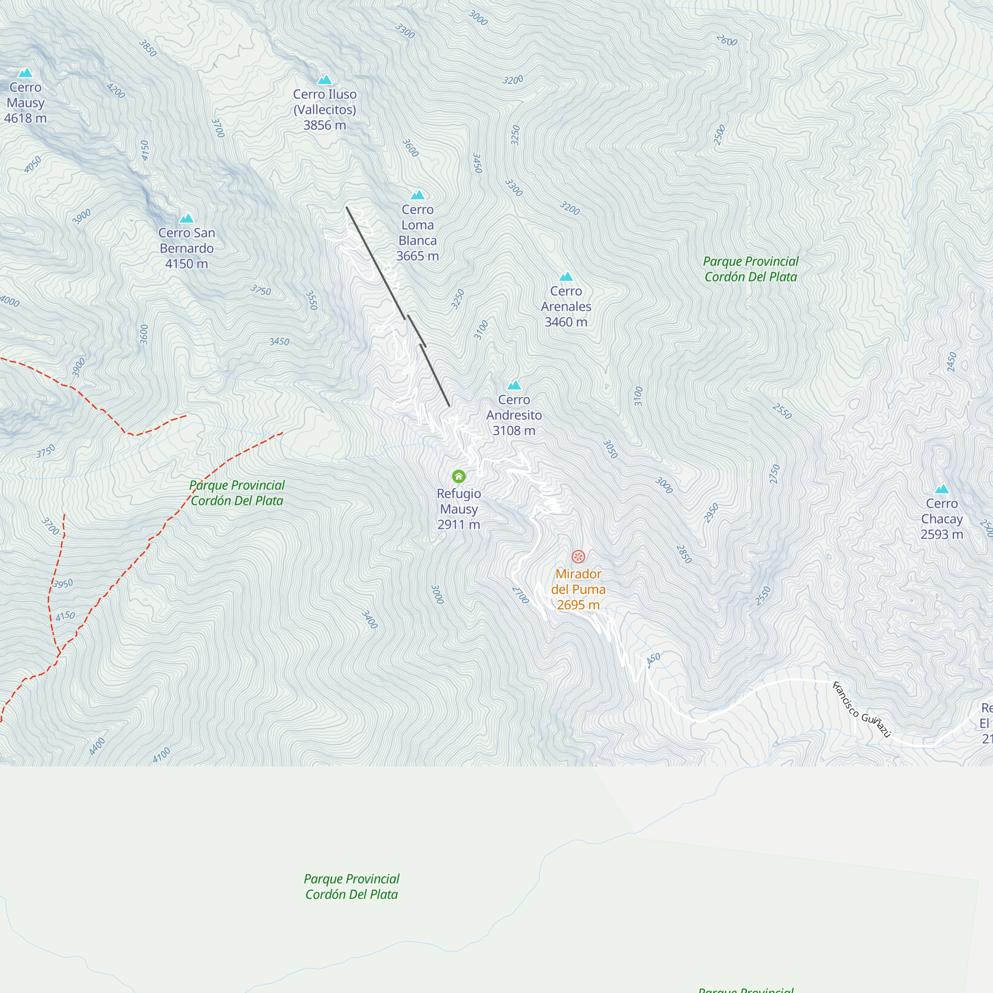 Refugio UNCuyo map