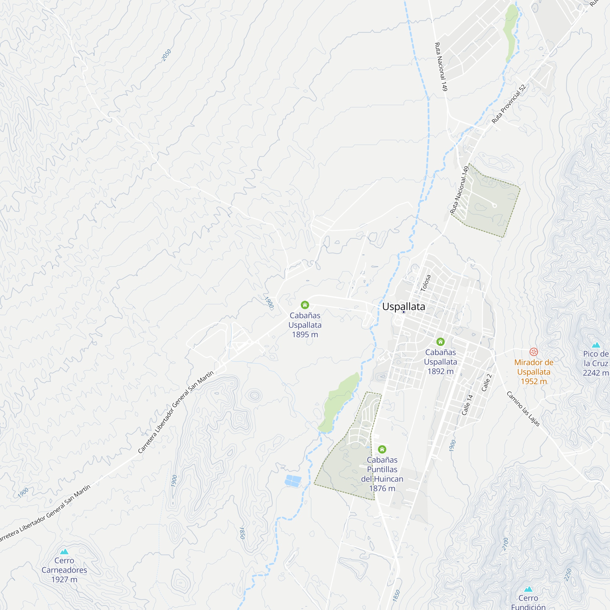 Cabañas Uspallata map