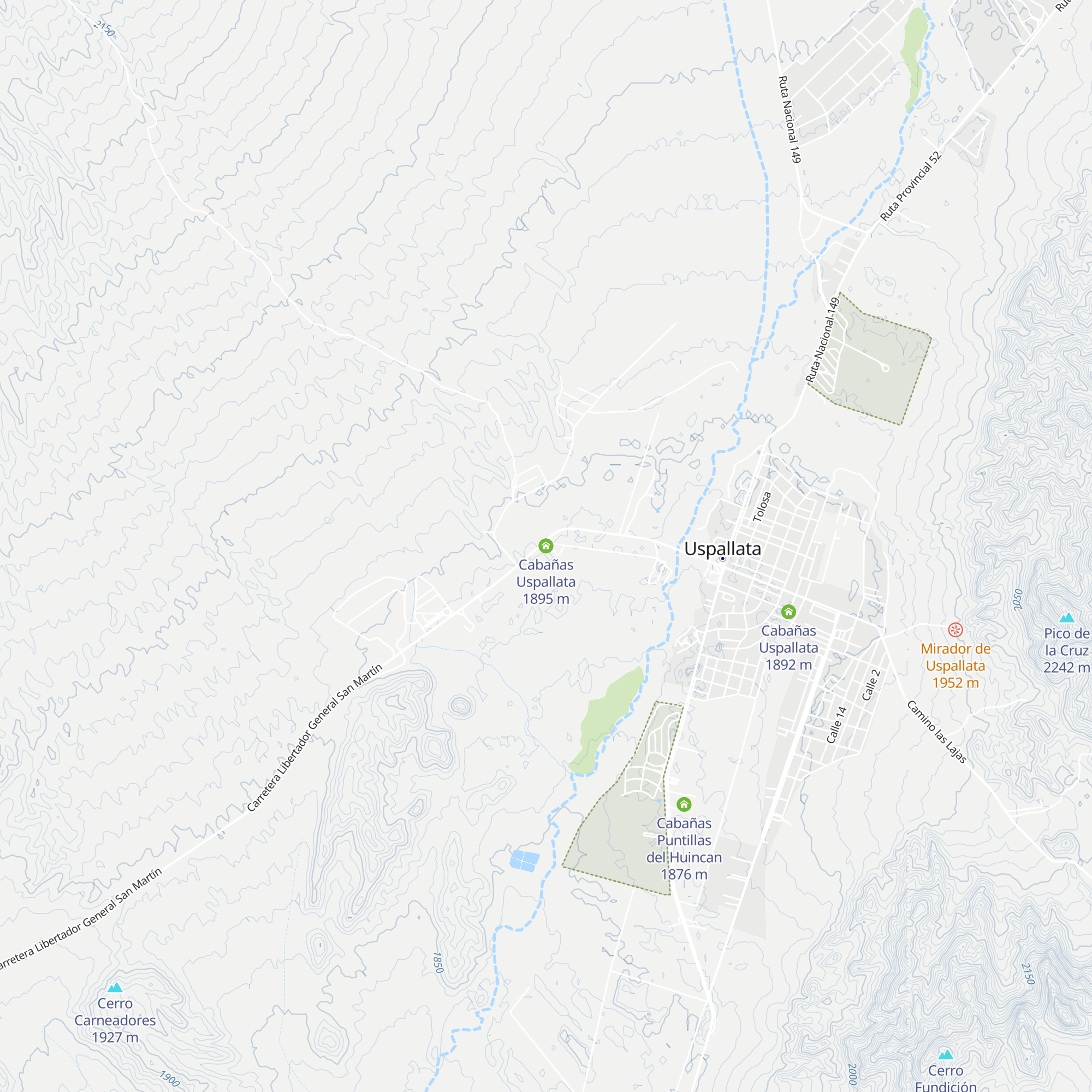 Cabañas Uspallata map