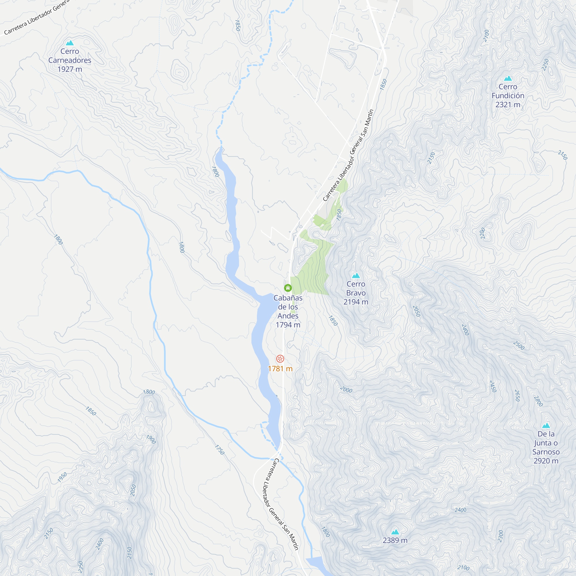 Cabañas de los Andes map