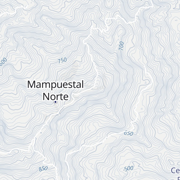 Map of Cerro Mampuestal