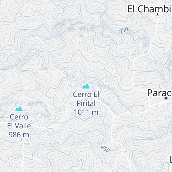 Map of Cerro El Pirital