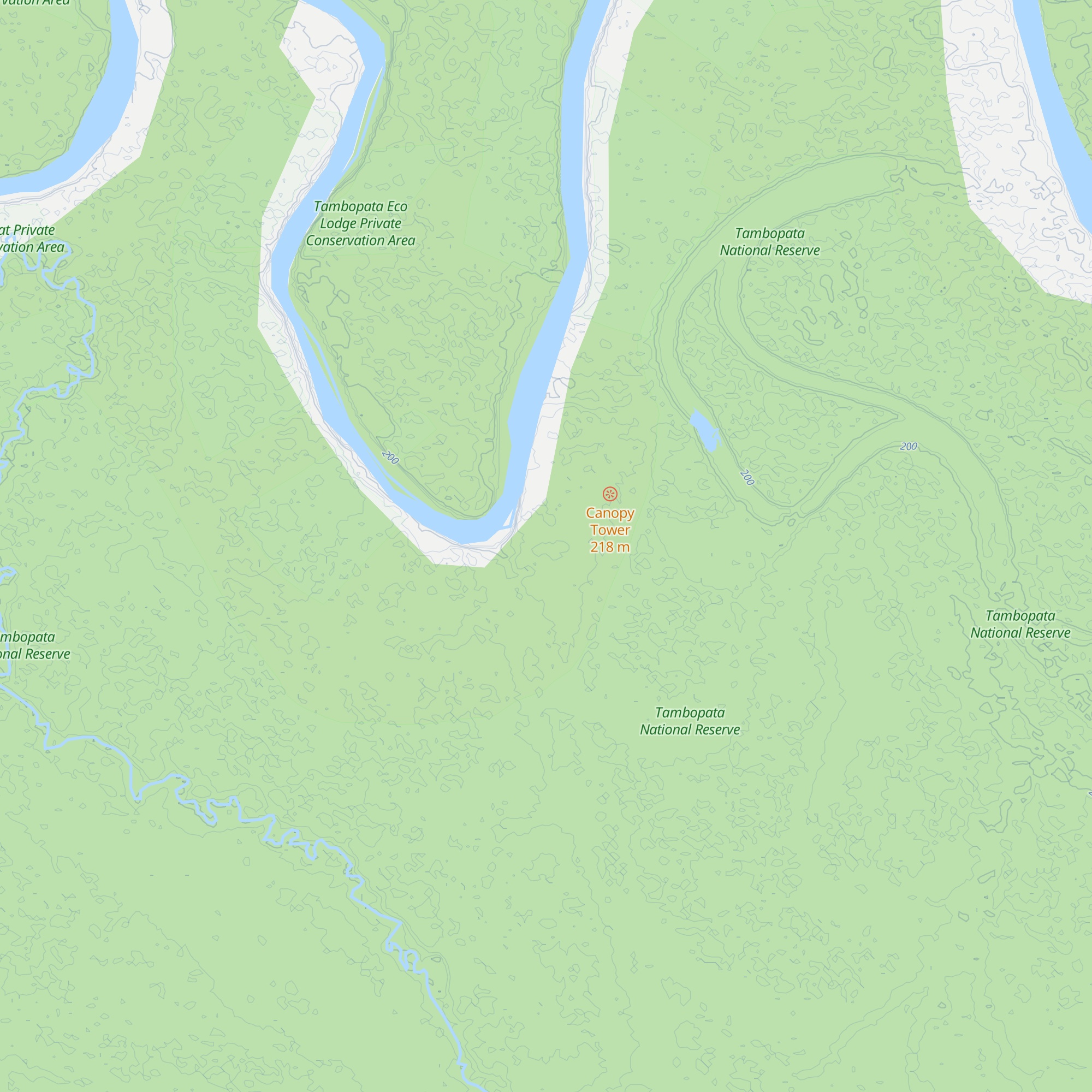 Refugio Amazonas Lodge map