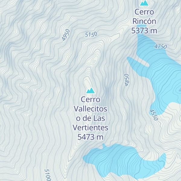 Map of Cerro Vallecitos o de Las Vertientes