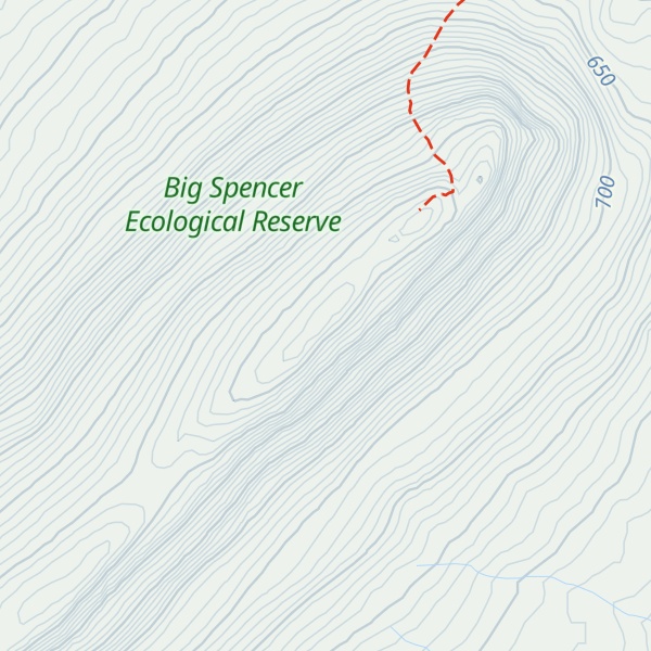 Map of Big Spencer Mountain
