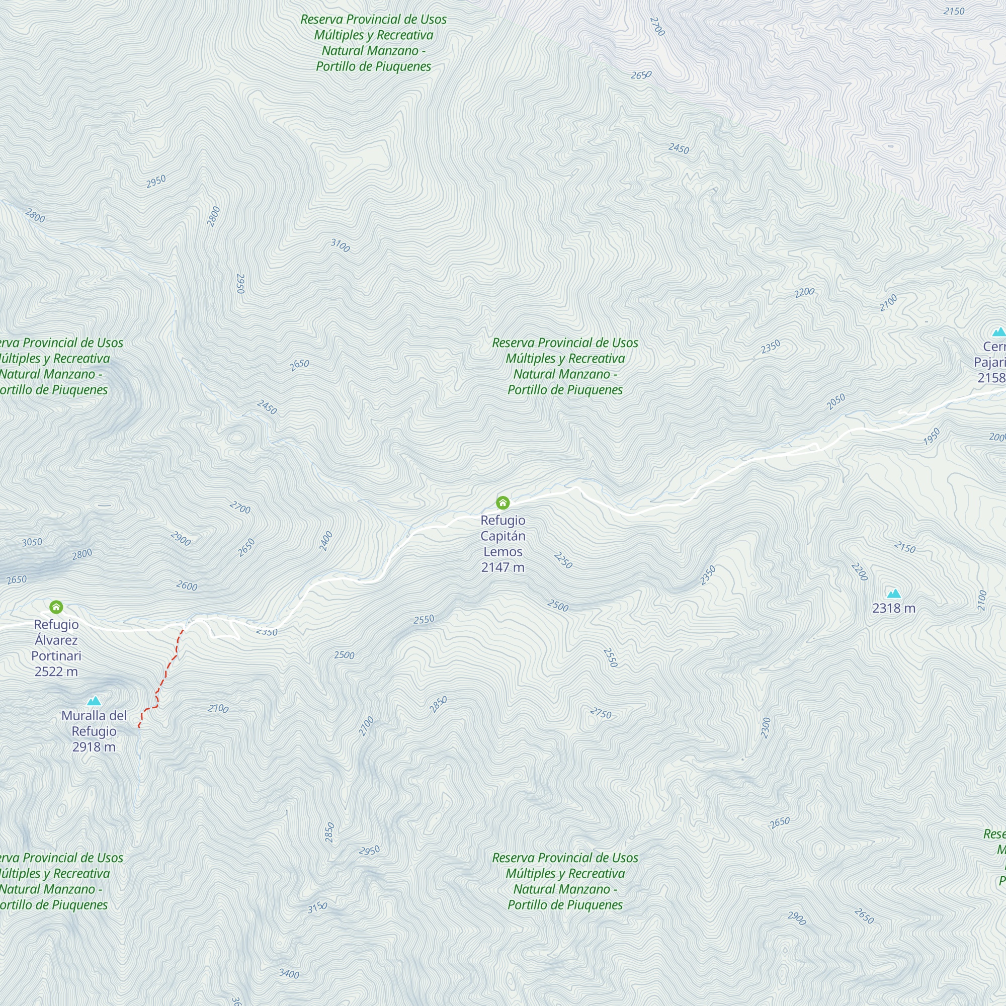 Refugio Capitán Lemos map